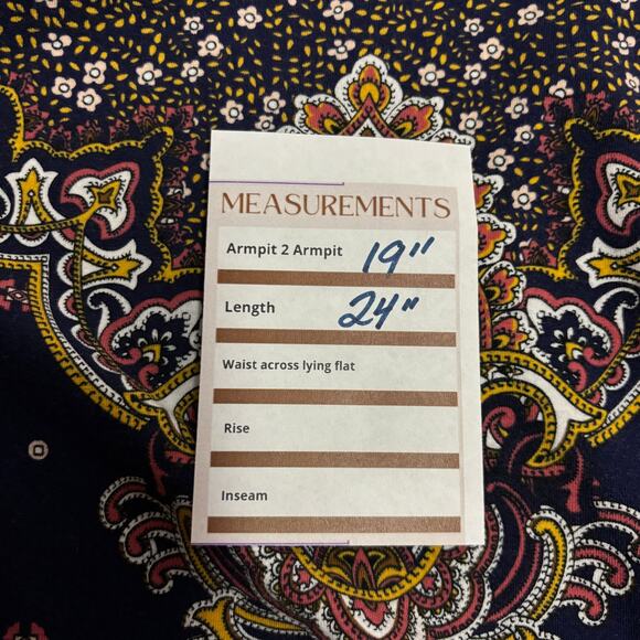 Talbots Paisley Jewel Print Long Sleeve Tee Navy Boho Embellished Top Size M - Picture 8 of 8